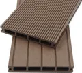 HOME DELUXE - WPC Terrassendielen SAMANA - Dunkelbraun, 2m² - Inkl. Unterkonstruktion und kompl. Zubehör I Terrassenboden Poolumrandung Balkonbelag