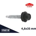 Wkręt-met selbstbohrende Bauernschrauben mit EPDM-Unterlegscheibe für Blech für Holz 4,8x35 RAL 7016 250 Stk.