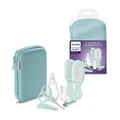 Philips AVENT Babypflege-Set – Starter-Set mit 9 Zubehörteilen: Nagelknipser, Schere, 3 Nagelfeilen, Kamm, Haarbürste, Nasensauger und Fingerzahnbürste (Modell SCH401/00)