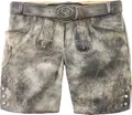 MADDOX Kurze Damen Lederhose "Dafne" mit Gürtel | Stein Grau Größe: 44