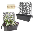 GarPet Blumenkasten 2er Set Blumenkasten Balkon Balkonkasten mit Spalier Wasserspeicher