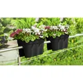KHW Geländerblumenkasten, Kunststoff (PP), anthrazit, oval - grau