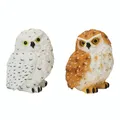 2er-Set Eule braun und weiß Polyresin, 11 cm - Dekoration, Geschenk