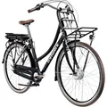 Tretwerk Sophia E Bike Damen Herren 28 Zoll Pedelec 3 Gang Elektrofahrrad mit 522 Wh Elektro Damenfahrrad Citybike mit Bluetooth und App (schwarz, 49 cm)