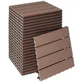 Set Terrassenfliesen Tegulas, WPC in Holzoptik Terrassenfliesen braun B-Ware