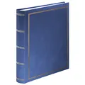 Hama Super-Jumbo Fotoalbum London 34x35 cm (Fotobuch mit 80 weißen Seiten, Album für 480 Fotos zum Selbstgestalten und Einkleben, Photoalbum mit Pergamin-Trennblättern) blau