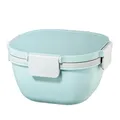 Salatbox To Go, Dressingbehlter, Topper 3 Fcher, Besteck, 1,4l, Past.blau (00181584)