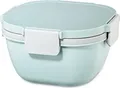 Hama Xavax Salatbox 181584 | Lunchbox mit 2 Kammern & Topper | 1,4l | Mikrowellengeeignet | inkl. Besteck | BPA-frei