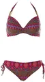 Heine Damen Bügel Bikini Ethno Look Braun Pink 40 Cup D