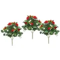 Kunstblume I.GE.A. "Künstlicher Rosenbusch", rot, B:17cm H:34cm L:17cm, Polyester, Kunstpflanzen, Kunstrose Blume Strauß Bouquet Rosen Rosenbouquet Wildrose
