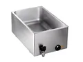 SARO Bain Marie für GN-Behälter – Mit Ablasshahn – für 1/1, 2×1/2 oder 3×1/3 – Edelstahl – für GN bis 150 mm Tiefe – Temperaturregelung bis 100 °C – Modell BMH 160