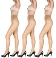 Giulia 40 Den Spitzen Höschen Feinstrumpfhose, 3er Set Daino, L