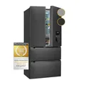 Exquisit French-Door-Kühlschrank FD490-160-WS-200E inoxlook-az insgesamt 506 l Nutzinhalt Display NoFrost Wasserspender Glasablagen French-Door 812110300 Inoxlook-anthrazit Extra breit