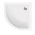 Viertelkreis-Duschwanne 90x90x6,5 cm extraflach aus Sanitär-Acryl weiß