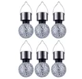 GLOBO LIGHTING LED Solarleuchte, LED-Leuchtmittel fest verbaut, 6er Set Solar Hänge Leuchten rund Garten Kugel Lampen Spiegel