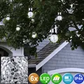 6x LED Solar Hänge Leuchten Garten Kugel Lampen Spiegel Scherben Mosaik Strahler