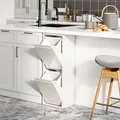 [en.casa] Mülltrennsystem Sollentuna Mülleimer 2 Fächer Küche 2 x 14 L Abfalleimer Müllschrank schmal 93 x 33 x 25 cm Metall Weiß