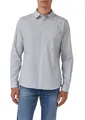 s.Oliver Slim Fit: Fein gemustertes Baumwollhemd mit Kentkragen