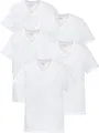 Otto Kern T Shirt Herren im 5er Pack, 5X Kurzarm-Shirts mit V-Ausschnitt, atmungsaktive T-Shirts Herren Schwarz und Weiß aus 100% Baumwolle, Weiß, Gr. 3XL
