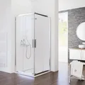 Eckeinstieg mit Schiebetür SCHULTE Kristall/Trend ExpressPlus 80x90 cm Klarglas Profilfarbe chrom