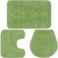 vidaXL Badematten-Set 3-Tlg Stoff Grün