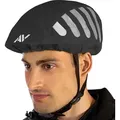 AVANA Regenschutz für Fahrradhelm reflektierende Abdeckung Reflektoren Helmüberzug wasserdichter Regenüberzug - Schwarz - Schwarz
