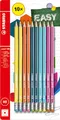 STABILO - Bleistift mit Radierer - pencil 160-10er Pack - je 2x gelb, orange, blau, petrol, pink - Härtegrad HB