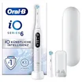 Oral-B iO Series 6 Elektrische Zahnbürste/Electric Toothbrush, 2 Aufsteckbürsten, 5 Putzmodi für Zahnpflege, Magnet-Technologie, Display & Reiseetui, Designed by Braun, white