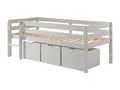58 aufm Kessel Kinderbett Kojenbett Karolina 208x105x83 Kinderbett Einzelbett Massivholz Weiß (inkl. Versand, Lieferung bis Verwendungsstelle), Liegefläche 90 x 200, niedrige Höhe, ideal für Dachschrägen, Schublade