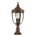 Außenleuchte Standlaterne Sockelleuchte Bronze Pressglas Gartenlampe 3 Flammig