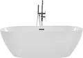 BELIANI Freistehende Badewanne Acryl oval weiß 150 x 75 cm Badezimmer