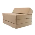 FORTISLINE Klappmatratze 200x70x10 cm mit Kopfteil, 3-teilige Faltmatratze, Gästematratze und Reisematratze, Schaumstoffmatratze mit waschbarem Bezug, Oeko-TEX, hergestellt in der EU