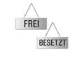 OFFORM DESIGN Hinweisschild Frei Besetzt 175x65 mm Aluminium Silber-matt eloxiert
