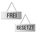 Hängeschild Frei / Besetzt 175x65 mm Wendeschild Aluminium matt-silber eloxiert