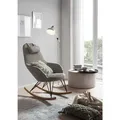 Livetastic Schaukelstuhl, Grau, Metall, Esche, furniert, 102x109x66 cm, Schaukelfunktion, Nackenkissen abnehmbar, Wohnzimmer, Sessel, Schaukelstühle