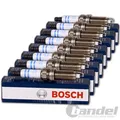 8x BOSCH ZÜNDKERZEN SUPER passend für BMW 5er E60 6 E63+E64 7 E65 X5 E53+E70 V8