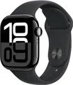Apple Watch Series 10 GPS 42mm Jet Black Aluminium Case mit Black Sport Band - S/M (MWWE3QF/A)