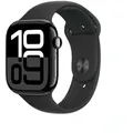 Apple Watch Series 10 42mm Aluminiumgehäuse in Diamantschwarz mit Sportarmband aus Gummi (S/M) – Schwarz - Neu mit 19% MwSt