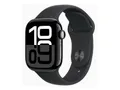 Apple Watch Series 10 (GPS) 42mm Aluminium diamantschwarz mit Sportarmband S/M schwarz