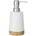 Wenko Seifenspender Bamboo, 17678100, stehend, Keramik und Bambus, weiß/braun, 330ml