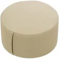 Relaxdays Meditationskissen, Beige, Naturmaterialien, Rund, 33x13x33 cm, Wohntextilien, Kissen, Bodenkissen