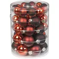 44 TLG. Christbaumkugeln Glas 4,5,6cm Set // Weihnachtskugeln Christbaumschmuck Baumkugeln Baumschmuck Weihnachtsdeko Kugeln Glaskugeln Dose (Shiny Chestnut (Braun Orange))