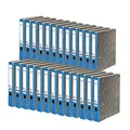 Original Falken 25er Pack Recycling-Ordner Wolkenmarmor. Made in Germany. 5 cm schmal DIN A4 blauer Rücken Ringordner Aktenordner Briefordner Büroordner Pappordner CO2-Neutral Blauer Engel