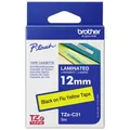 Etiketten Brother TZe TZe-C31 Kunststoff Bandfarbe: Signal-Gelb Schriftfarbe:Schwarz 12 mm 5 m