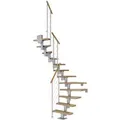 Dolle Mittelholmtreppe Dublin Eiche Perlgrau GH bis 292 cm 1/2gew. 65 cm FSC®