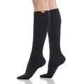 VIM & VIGR Cotton 15-20 mmHg abgestufte Kompressionsstrümpfe für Damen & Herren (Schwarz einfarbig, Medium/Large Wide Calf (5))