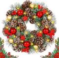 Weihnachtskranz LED 30cm - Türkranz für Haustür, Kamin und Außen - Christmas Wre