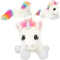 Depesche Plüsch Einhorn - Kuscheltier liegend 30 cm weiß Regenbogen
