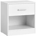 Vasagle Nachttisch LET619T14, weiß, mit Schublade, (B/H/T) 39 x 41 x 28cm