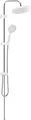 Duschsystem Grando White | Kopfbrause 22 cm | Höhe Brausestange 95 cm | Handbrause | 1 Strahlart | Regendusche Set